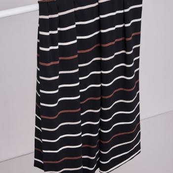 meetMilk - Nova Stripe Jersey TENCEL™ Modal Fasern - Black/Stripe Colours Peca, Warm Sand, Shell